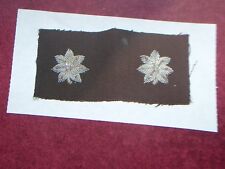 2- ORIG. WW II CHOCOLATE BROWN  LT. COLONEL SILVER BULLION OFFICER'S RANK PATCHS picture