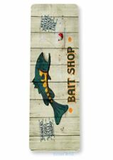 BAIT SHOP 11X4 TIN SIGN HOME GARAGE REPRODUCTION TIN SIGN RUSTIC WORMS MINNOWS picture