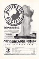 1928 Northern Pacific Railway Vintage Print Ad Old Faithful Yellowstone Park picture