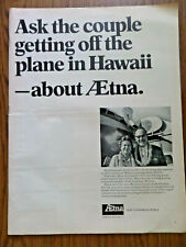 1969 Aetna Life Casualty Insurance Ad Ask Couple Getting off the Plane in Hawaii picture