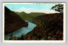 Natural Bridge VA-Virginia, Balcony Falls, Aerial, Vintage c1932 Postcard picture