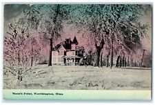 c1910's Mann's Point Building Winter Snow Worthington Minnesota MN Postcard picture