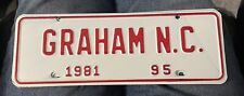 1981 Graham North Carolina City License Plate Topper, NOS picture