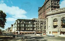 Postcard NY Binghamton Business District Posted 1958 Chrome Vintage PC K903 picture