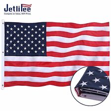 6x10 ft US USA American Flag Sewn Stripes EMBROIDERED Stars 3 Pcs Brass Grommets picture