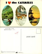 New York(NY) Monticello Greetings Catskills Fly Fishing Deer Vintage Postcard picture