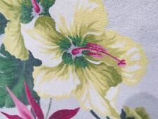 Gorgeous Vintage 40's Hot Pink & Electric Lime Deco meets Tropic NUBBY Barkcloth picture