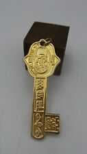 Vintage Judaica Jewish amulet Health key Kabala blessing Rabbi two side Key picture