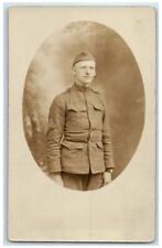 c1914-1918 WWI US Army Soldier Studio Portrait Military RPPC Photo Postcard picture