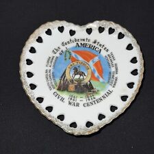 Rare Confederate States of America Civil War Centennial Heart Shaped Plate Japan picture