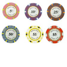 MICRO STAKES CASH GAME Monte Carlo Smooth Poker Chips Bulk 5 Cent/10 Cent Blinds picture