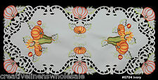 Fall Halloween Thanksgiving PUMPKIN Sunflower Table Runner Cloth 15x34