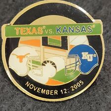 Texas vs Kansas Football Nov 12 2005 College Game souvenir Lapel Badge Vest Pin picture