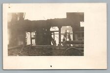 Burned-Out Building Interior RPPC Fire Disaster Photo—Antique AZO 1910s picture