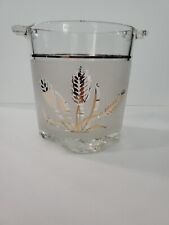 Vintage DeValBor Italian Frosted Gold Leaf Wheat Pattern Ice Bucket 5