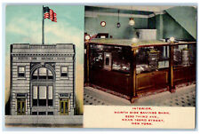 c1910's Interior North Side Saving Bank New York NY Antique Dual View Postcard picture