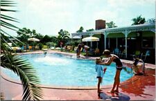 Lake Charles LA Louisiana Motor Hotel Chateau Charles Swim Pool Vintage Postcard picture