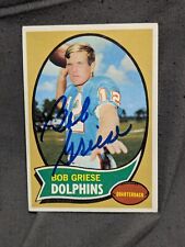 BOB GRIESE AUTOGRAPH SIGNED Card Original 1970 Topps Miami Dolphins  picture