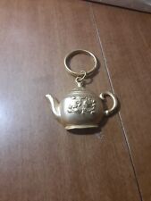 Tea Pot Kettle Metal Keychain Key Ring picture