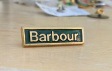 Vintage Official Barbour Clothing Lapel Pin Badge Goldtone Border Collectables picture