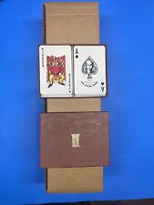 New Original Vintage Style KEM Double Deck Playing Cards Green And Browne W/ Box picture