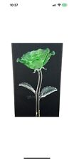NEW Waterford Crystal Fleurology Rose in GREEN Color 15