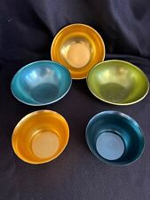 Vintage Anodized Aluminum Kitchenware Ice Cream Salad Bowls, Lot Of 5 picture