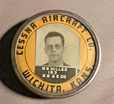 Employee Photo ID Badge: CESSNA AIRCRAFT CO; Aviation Manufacturer; WWII Era picture