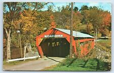 Postcard - Old Covered Bridge on Route 4 in Taftsville Vermont VT c1969 picture