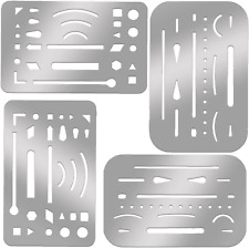 4 Pcs Erasing Shields Stainless Steel Drawing Template Shields Drafting Tools Me picture