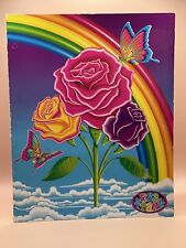 Vintage 2002 Lisa Frank 3 Ring Folder Butterfly Roses Unpunched 2 Pockets picture