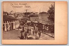 Riverside RI Rhode Island RPPC On The Midway At Crescent Park Vintage Postcard picture