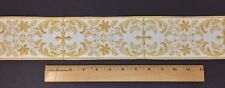Orphrey Vintage Gold Lame Cross on White Banding 3-1/4'' Wide Sold By Yard picture