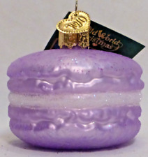 OWC Old World Christmas Blown Glass Macaron #32242 Purple French pastry cookie picture