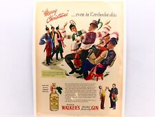 Czechoslovakian Dancers Celebrating Christmas, 1945 Hiram Walker's Gin Ad WW2. picture