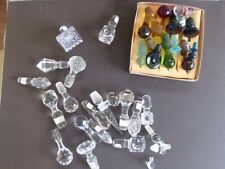 Group of Vintage Glass Stoppers Clear and Colored picture