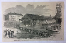 1862 magazine engraving~ FEEDING TROOPS AT 5TH STREET MARKET HOUSE Cincinnati,OH picture
