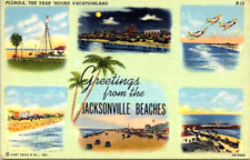 Greetings from Jacksonville Beaches Postcard Posted 1946 Curt Teich picture