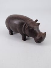 Dark Brown Wooden Hippopotamus Hippo Carved Figurine Figure Sculpture 7