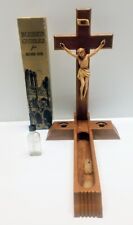 Last Rights Sick Call Wood/Resin Crucifix Blessed Candles Holy Water Catholic picture