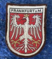 Frankfurt a.M. Germany Vintage felt fabric souvenir patch Red White Eagle Crest picture
