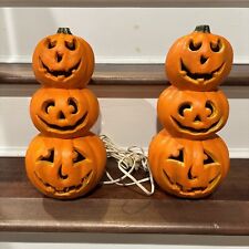 VTG 1999 The Paper Magic Group Pumpkin Jack-o-lantern Stack Electric Lighted X2 picture