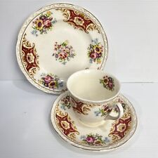 Weatherby Hanley Royal Falcon Ware Melrose Trio Tea Set England Embossed Rim picture