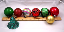 Vtg Plastic Christmas Ornaments Mixed Lot of 8 Balls Bell USA Made Shiny Brite picture