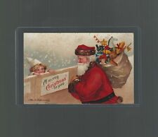 Ellen Clapsaddle Signed Santa Claus Postcard Christmas Toy Bag picture