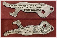 Antique 1920s Coca Cola Baseball Player Bottle Opener Canton City Ohio picture
