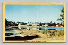 Approach to Edaville Plantation Railroad Station & Admin Bldg Mass Postcard picture