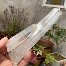 6.3in Long Laser Wand Specularite Quartz Crystal Natural Rough Point Specimen picture