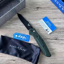 940BK Black Reverse Tanto Blade Green 6061-T6 Handle Benchmade Folding Knife picture
