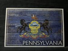 Lantern Press Postcard Rustic State Flag Pennsylvania picture